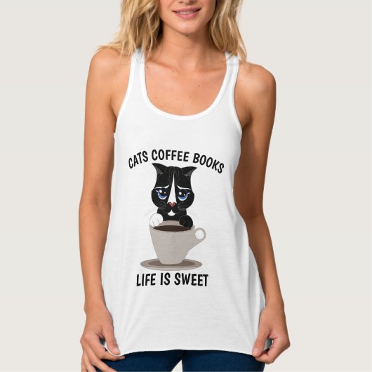 TUXEDO CAT ART COFFEE T-SHIRTS (Voorkant)