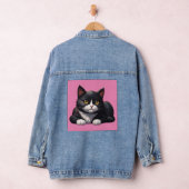TUXEDO CAT ART DENIM JAS JACKET (Hangar)