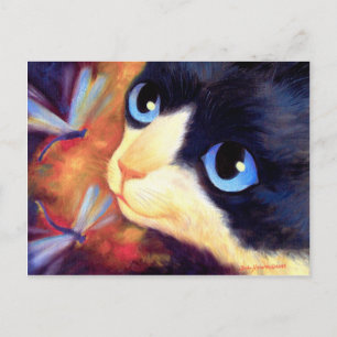 Tuxedo Cat Art - Multi Briefkaart