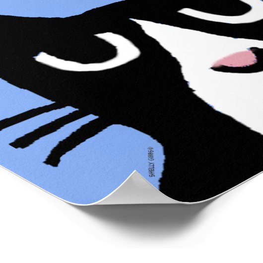 TUXEDO CAT ART, PANDA KAT PRINT POSTER (Hoek)
