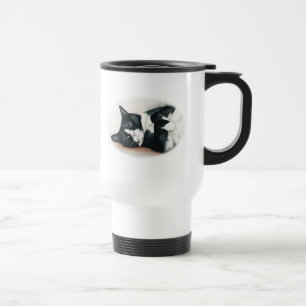 Tuxedo Cat Art Travel Mug Reisbeker