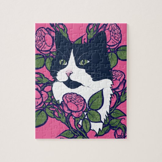 Tuxedo Cat Artwork Legpuzzel (Verticaal)