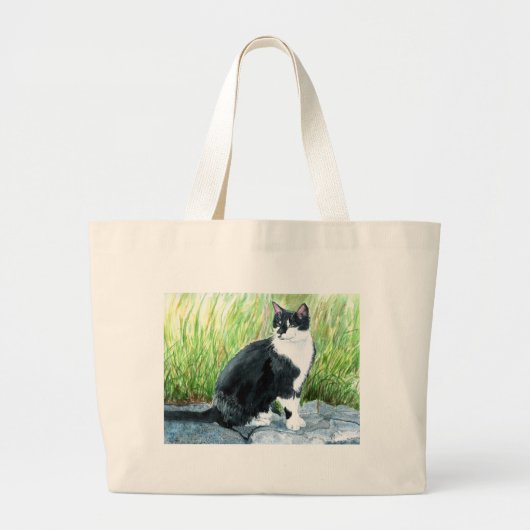 Tuxedo Cat Bag Grote Tote Bag (Voorkant)