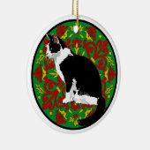 Tuxedo Cat Baroque Keramisch Ornament (Rechts)