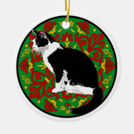 Tuxedo Cat Baroque Keramisch Ornament