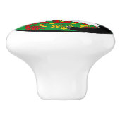 Tuxedo Cat Baroque Keramische Knop (Zijkant)