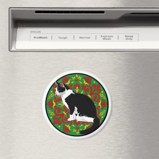 Tuxedo Cat Baroque Magneet (Insitu (Vaatwasser))