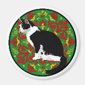 Tuxedo Cat Baroque Magneet (Voorkant)