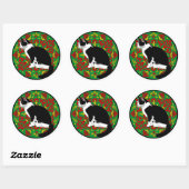 Tuxedo Cat Baroque Ronde Sticker (Vel)