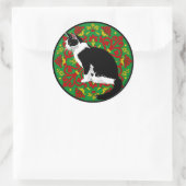 Tuxedo Cat Baroque Ronde Sticker (Tas)