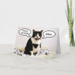Tuxedo Cat Birthday Allan Brother Humor Card Kaart<br><div class="desc">U kunt "Allan"in om het even welke naam of relatie gemakkelijk veranderen. Een tuxedo kat geeft haar verjaardagsgroeten uit.</div>