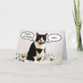 Tuxedo Cat Birthday John Humor Card Kaart (Voorkant)