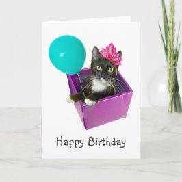 Tuxedo Cat Birthday Kaart