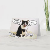 Tuxedo Cat Birthday Ryan Humor Kaart (Voorkant)