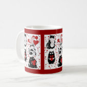 Tuxedo cat black and white Valentine  Koffiemok (Voorkant links)