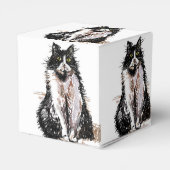 Tuxedo Cat Black Birthday Cats Cake Favor Box Bedankdoosjes (Achterkant)