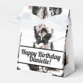 Tuxedo Cat Black Birthday Cats Cake Favor Box Bedankdoosjes (Voorkant Zijde)