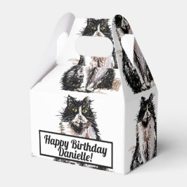 Tuxedo Cat Black Birthday Cats Cake Favor Box Bedankdoosjes