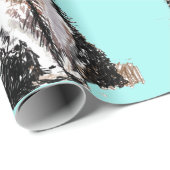 Tuxedo Cat Black en White Cats Aqua turquoise Cadeaupapier (Rol Hoek)