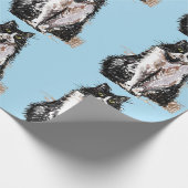 Tuxedo Cat Black en White Cats Blue Lovers Cadeaupapier (Hoek)
