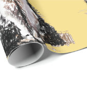 Tuxedo Cat Black en White Cats Yellow Lovers Cadeaupapier (Rol Hoek)