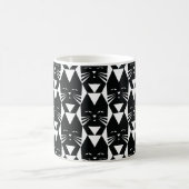 Tuxedo Cat Black en White Geometric Pattern Koffiemok (Center)