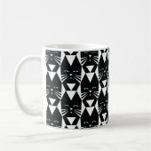 Tuxedo Cat Black en White Geometric Pattern Koffiemok (Links)