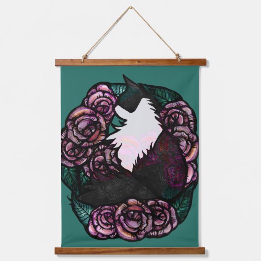 Tuxedo Cat Black en witte katten Hangend Wandkleed (Voorkant)