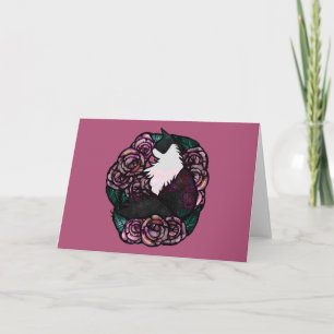 Tuxedo Cat Black en witte katten Kaart