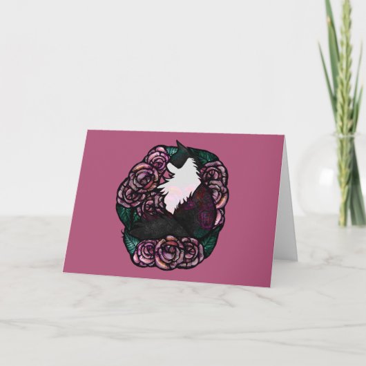Tuxedo Cat Black en witte katten Kaart (Voorkant)