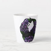 Tuxedo Cat Black en witte katten Latte Mok (Voorkant)