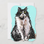 Tuxedo Cat Black White Cute Cats 16th Birthday Kaart (Achterkant)