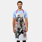 Tuxedo Cat Black White Funny Cute Cats Floral Schort (Gedragen)