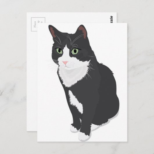 Tuxedo Cat Briefkaart (Voorkant / Achterkant)