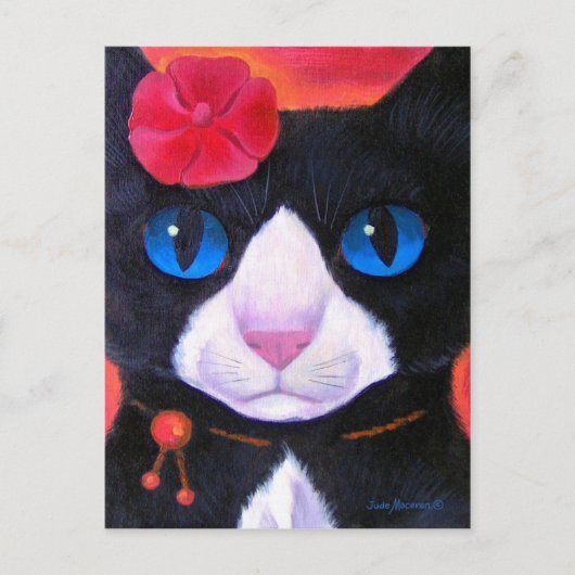Tuxedo Cat Butterfly Painting - Multi Briefkaart (Voorkant)