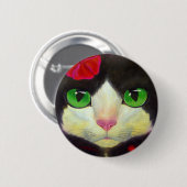 TUXEDO CAT-BUTTON RONDE BUTTON 5,7 CM (Voorkant /achterkant)
