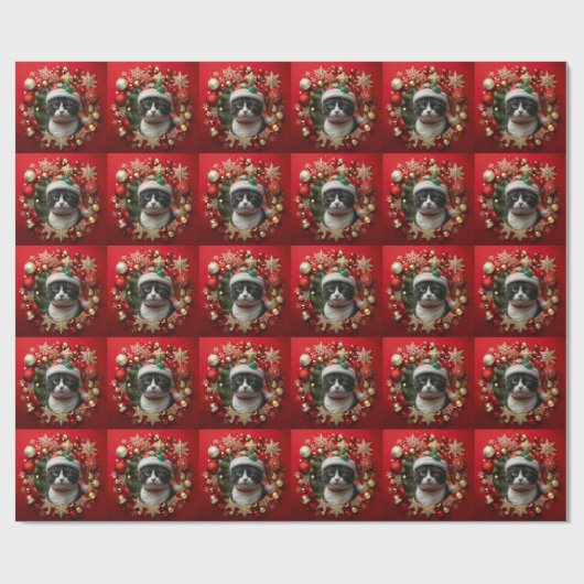 Tuxedo cat cadeaupapier (Vlak)