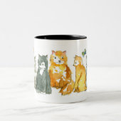 Tuxedo Cat Calico Kitten Waterverf Animals Tweekleurige Koffiemok (Center)