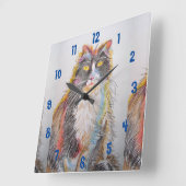 Tuxedo Cat Cats Art Animal Childs Room Clock Vierkante Klok (Hoek)