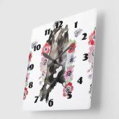 Tuxedo Cat Cats Art Animal Childs Room Clock Vierkante Klok (Hoek)