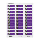 Tuxedo cat Cats Art Return Address Labels Purple (Full Sheet)