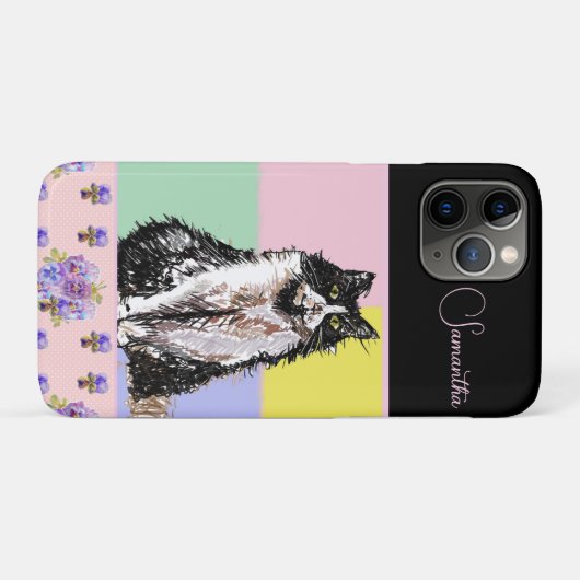 Tuxedo Cat Cats Pastel Roze Meisjes  Case-Mate iPhone Case (Achterkant (horizontaal))