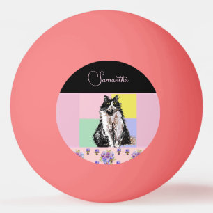 Tuxedo Cat Cats Pastel Roze Meisjes  Pingpongbal