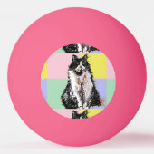 Tuxedo Cat Cats Pastel Roze Meisjes  Pingpongbal (Achterkant)