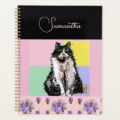 Tuxedo Cat Cats Pastel Roze Meisjes Planner (Voorkant)