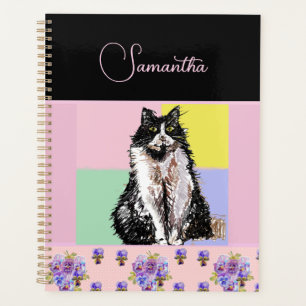 Tuxedo Cat Cats Pastel Roze Meisjes Planner