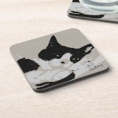 Tuxedo Cat Chilling Bier Onderzetter (Linkerzijde)
