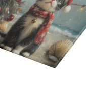 Tuxedo Cat Christmas  Beach Snijplank (Hoek)