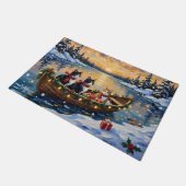 Tuxedo Cat Christmas Boat Holiday Deurmat (Schuin)