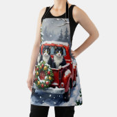 Tuxedo Cat Christmas Red Truck Holiday Schort (Insitu)